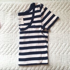Abercrombie Navy Blue Striped Tee